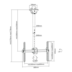 Stell SHO 3900 SINGLE mennyezeti konzol